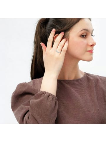 BALIA 333 Weißgold - 8 Karat Damen Ringe 1-reihig Zirkonia Fingerring 54 (17,2)