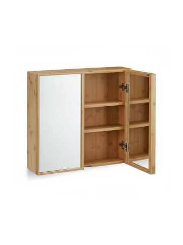 relaxdays Spiegelschrank in Natur - (B)65 x (H)50 x (T)14 cm
