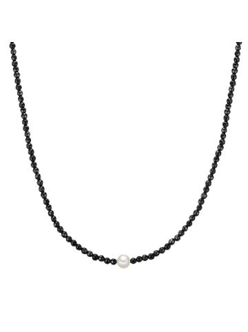 Valero Pearls Perlen-Kette Sterling Silber Achat Süßwasser-Zuchtperle in silber