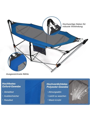 COSTWAY Hängematte mit Gestell in Blau