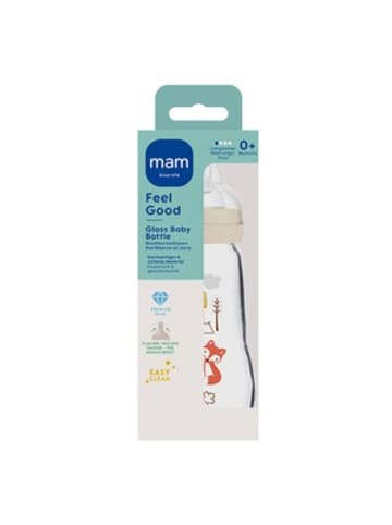 MAM Babyflasche Feel Good matt, Glas, 260 ml, ab 0M in Beige