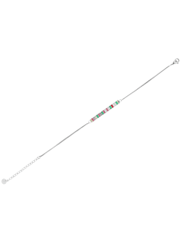 Adeliás Damen Armband aus Edelstahl mit Zirkonia 21+5 cm in bunt