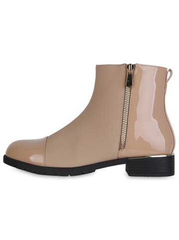 VAN HILL Klassische Stiefeletten Grace in Beige Lack