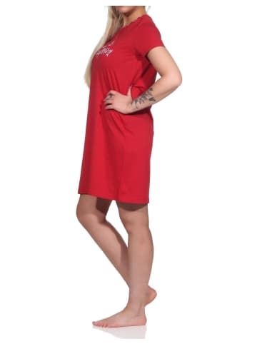 NORMANN Kurzarm Nachthemd - 74865 in rot
