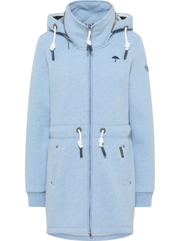 Schmuddelwedda Lange Sweatjacke in Hellblau Melange