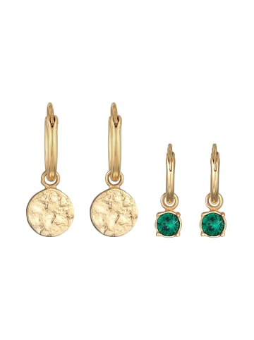 Elli Ohrringe 925 Sterling Silber Kreis, Plättchen in Gold