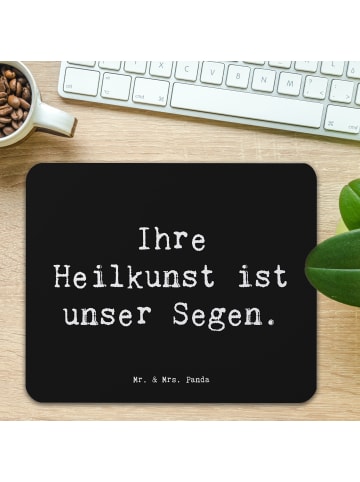Mr. & Mrs. Panda Mousepad Spruch Arzt Segen mit Spruch in Schwarz
