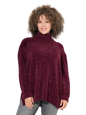 Ulla Popken Oversized-Pullover in dunkel weinrot