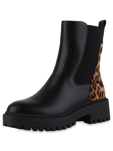 VAN HILL Klassische Stiefeletten Karen in Schwarz Leopard