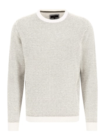 FYNCH-HATTON Pullover O-Neck, Superfine, Coloured Stripes in Offwhite