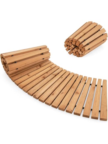 COSTWAY Gartenweg Holz ausrollbar 216x43cm in Beige