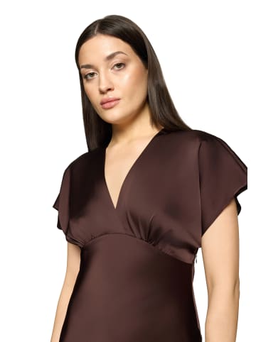 Vera Mont Abendkleid mit V-Ausschnitt in rostbraun