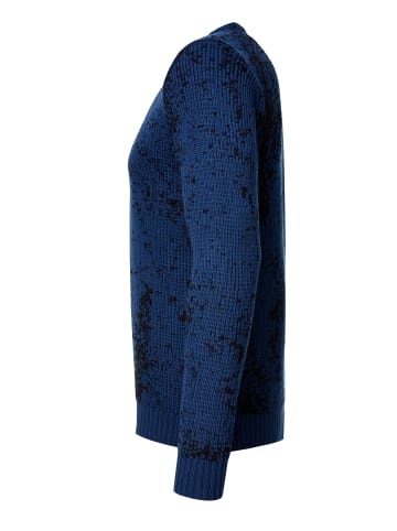 Rusty Neal 2 Farbiger Feinstrick Rundhals-Pullover in Sax