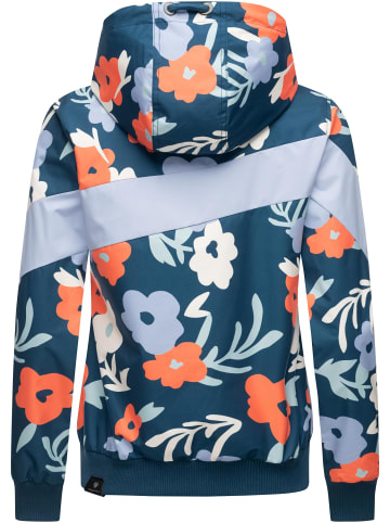 ragwear Übergangsjacke Nuggie Block Flower in Petrol