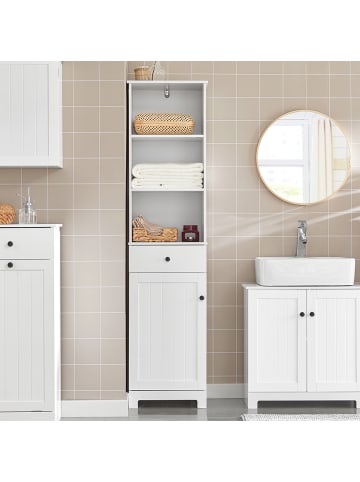 SoBuy Hochschrank in Weiß - (B)40 x (H)161 x (T)35cm