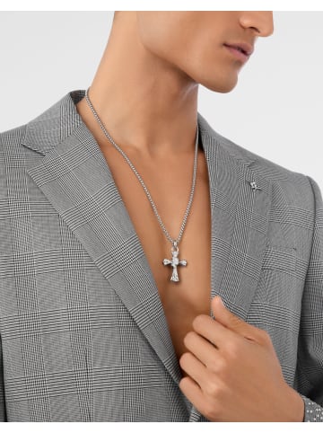 Philipp Plein Halskette mit Anhänger in Silber – (L)60cm