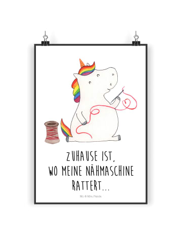 Mr. & Mrs. Panda Bild Einhorn Näherin mit Spruch in Weiß