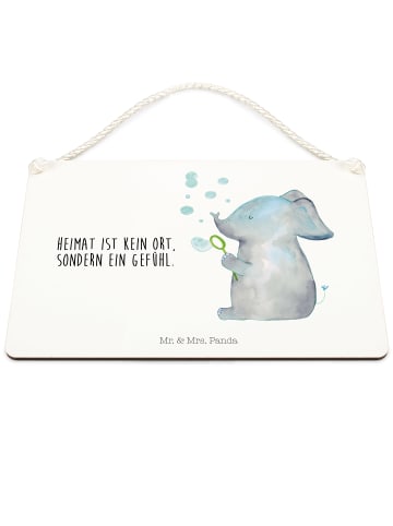 Mr. & Mrs. Panda Schild Elefant Seifenblasen mit Spruch in Weiß