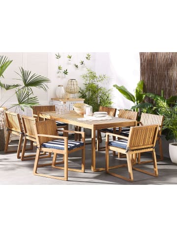 Beliani 8er-Set Auflagen SASSARI in Blau/Weiß