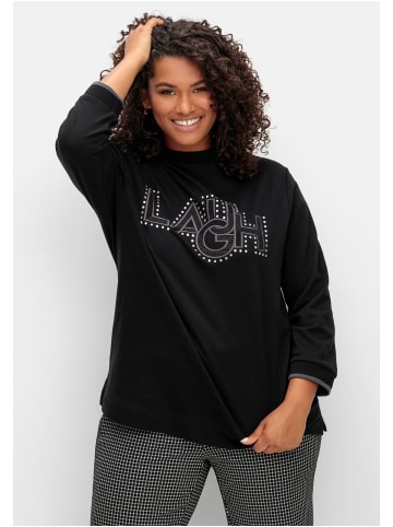 sheego Sweatshirt in schwarz