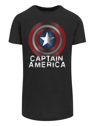 F4NT4STIC Long Cut T-Shirt Marvel Captain America Flash Logo in schwarz