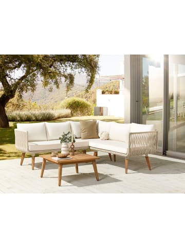 Beliani 2-tlg Sitzgruppe ALCAMO in Beige/Weiß/Braun
