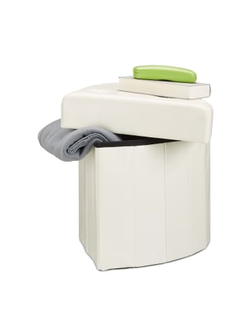 relaxdays Hocker in Weiß - (B)38 x (H)38 x (T)38 cm