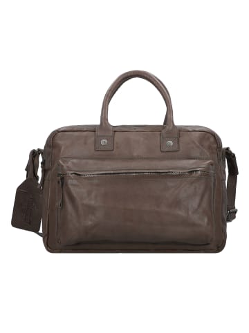 Billy the Kid Nasty Cowboys Franklin Aktentasche Leder 40 cm Laptopfach stonegrey