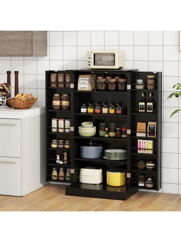 COSTWAY Küchenschrank 120cm in Schwarz
