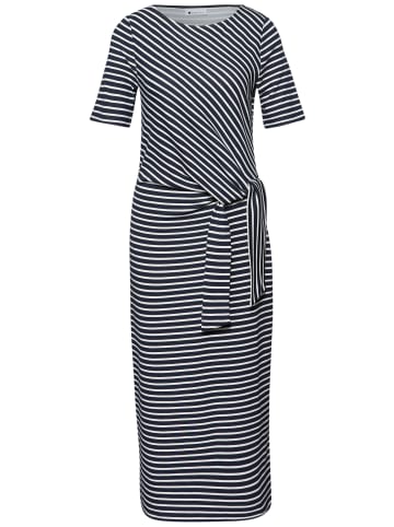 Street One Gestreiftes Kleid mit Knotendetail in Shadowed Navy