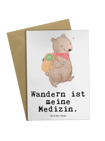 Mr. & Mrs. Panda Klappkarte Bär Wandern mit Spruch in Weiß