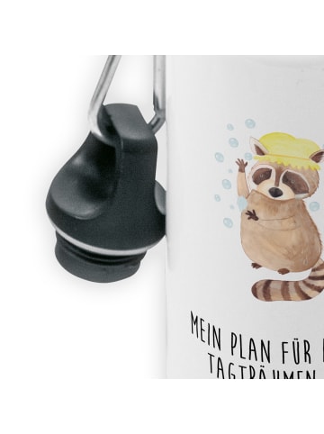 Mr. & Mrs. Panda Trinkflasche Waschbär mit Spruch in Weiß
