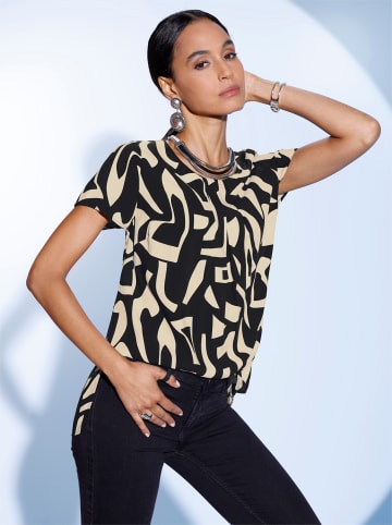 creation L Bluse in sand-schwarz-gemustert