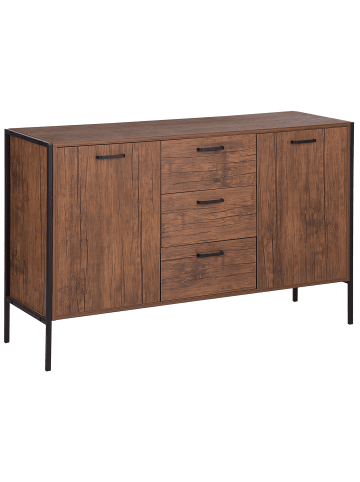 Beliani Sideboard TIFTON in Braun/Schwarz - (W) 123 x (H) 78 x (L) 39 cm