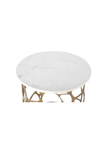 Giner y Colomer Handgefertigter Couchtisch aus Marmor und Aluminium. in White