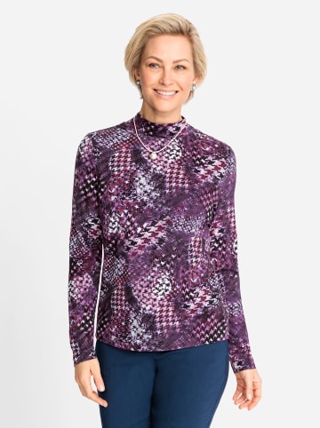 WITT WEIDEN Shirt in bordeaux-steingrau-bedruckt