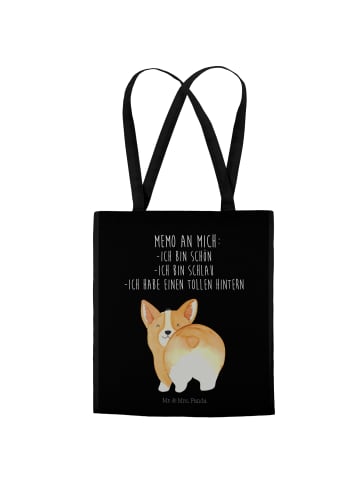 Mr. & Mrs. Panda Tragetasche Corgi Po mit Spruch in Schwarz