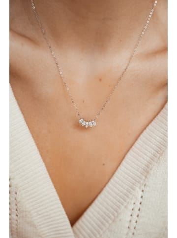 Hey Happiness Halskette Zirkonia Anhänger 925 Sterlingsilber in Silber - (L) 41-46 cm