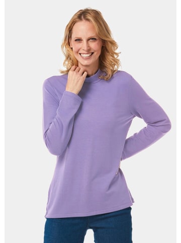 GOLDNER Stehbundshirt Stehkragenshirt mit Langarm in flieder