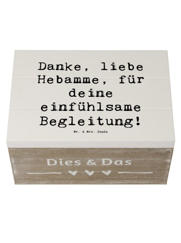 Mr. & Mrs. Panda Geschenkbox Spruch Liebe Hebamme mit Spruch in Weiß