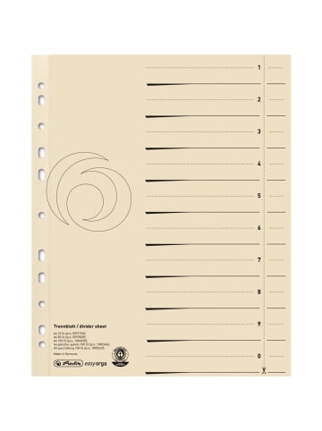 Herlitz Trennblatt A4 chamois Packung mit 100 Stück