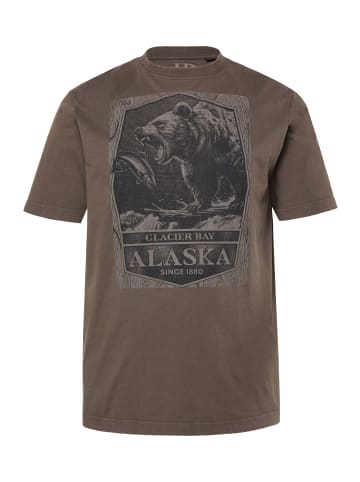 JP1880 Kurzarm T-Shirt in dunkelbraun