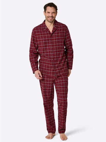 WITT WEIDEN Pyjama in dunkelrot-dunkelblau-kariert