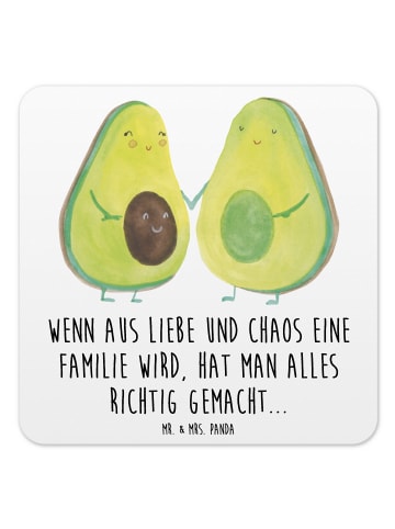 Mr. & Mrs. Panda Tischuntersetzer Avocado Pärchen mit Spruch in Weiß