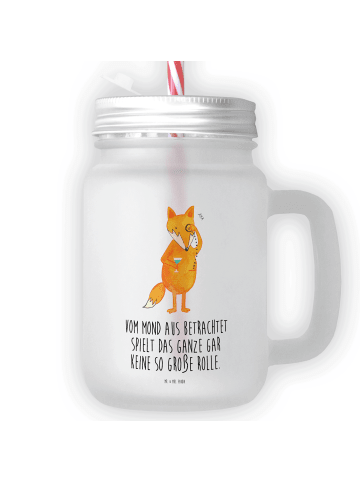 Mr. & Mrs. Panda Limonadenglas Fuchs Lord mit Spruch in Transparent