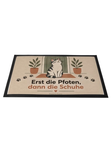 Mr. & Mrs. Panda Schmutzmatte Katze minimalistisch Design mit Sp... in Weiß