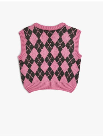 KOTON Sweater in Rosa Gemustert