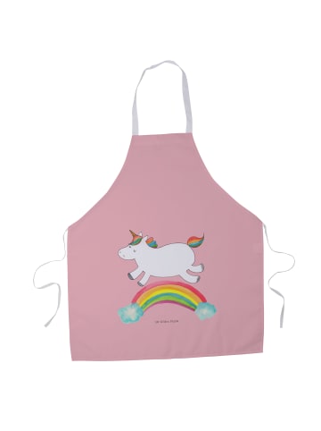 Mr. & Mrs. Panda Grillschürze Einhorn Regenbogen ohne Spruch in Rot Pastell