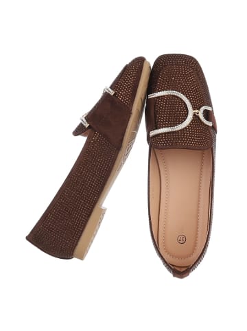 Ital-Design Halbschuh in Braun und Gold