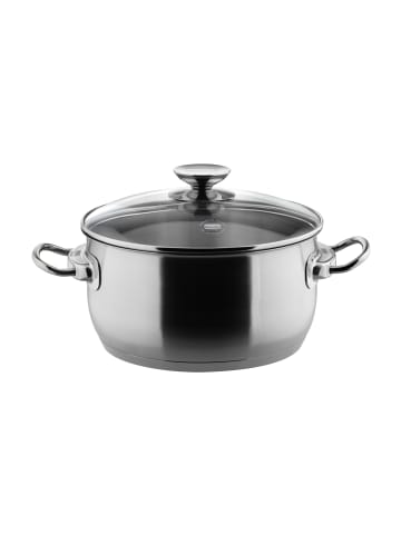 Berndes Kochtopf mit Glasdeckel aus Edelstahl - Injoy® ohne Versiegelung in poliert